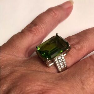 Peridot Stamped 925 Sterling Silver Ring